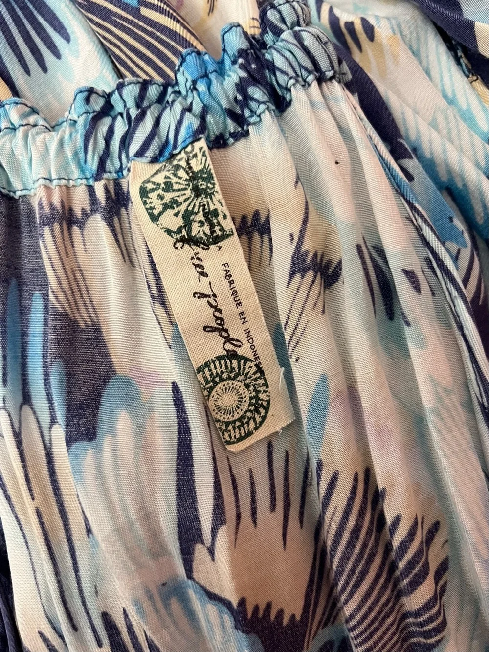 Free People Lightweight Floral Leaf Print Beachy High Low Mini Dress Small
